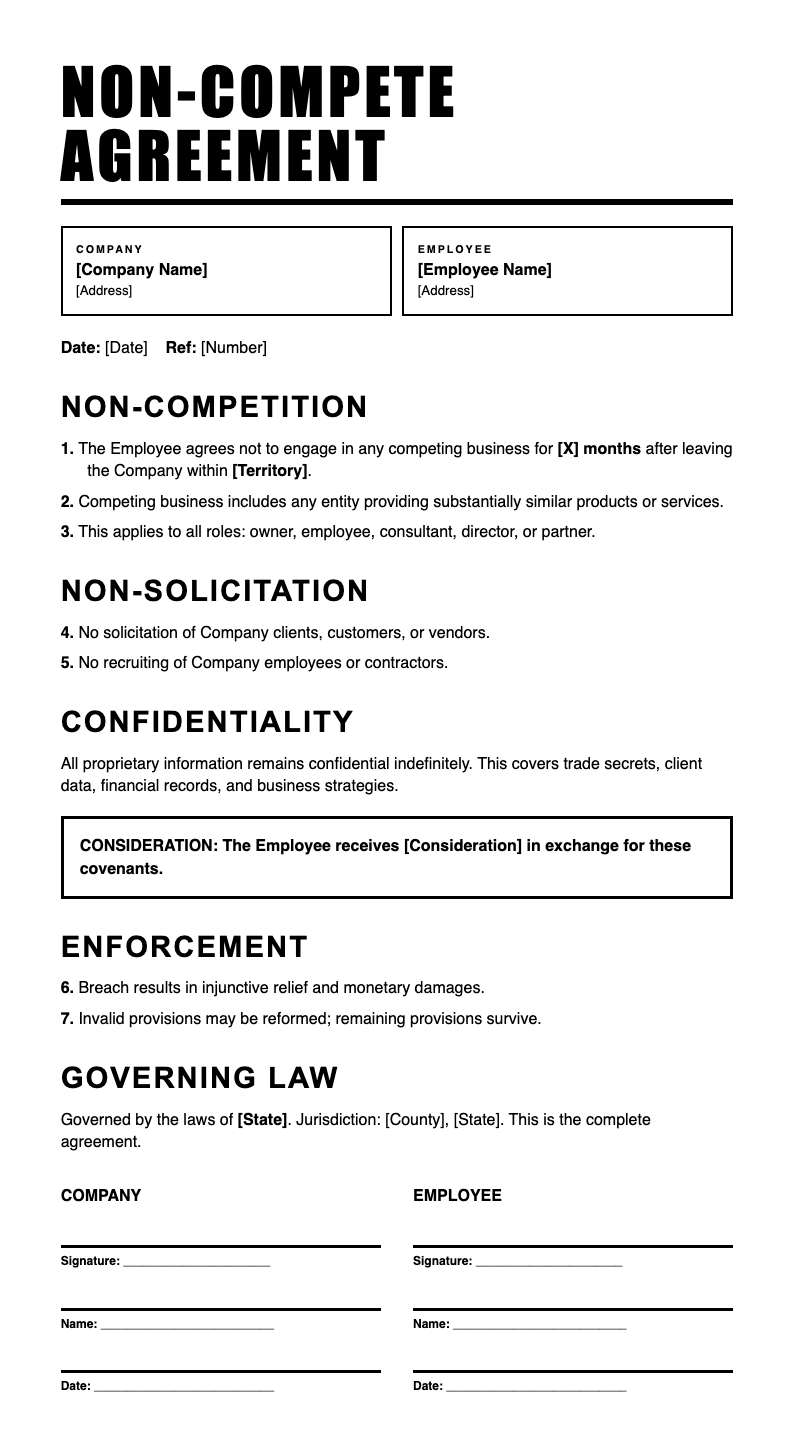 Monochrome Stark Non Compete Agreement